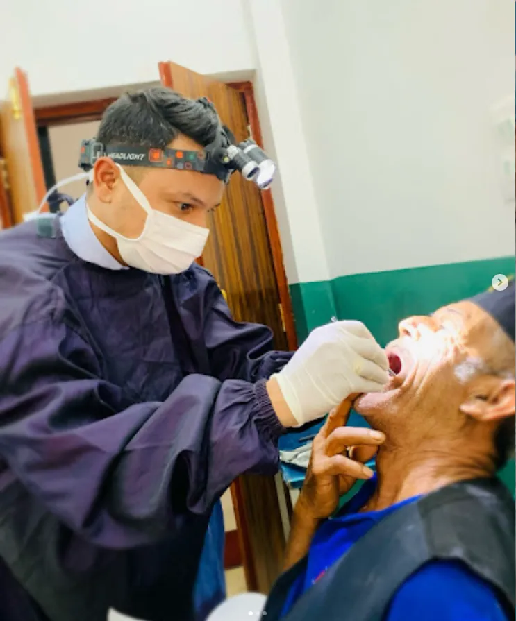 Oral and maxillofacial surgery being carried out at Gurjudhara Dental Care, Chandragiri