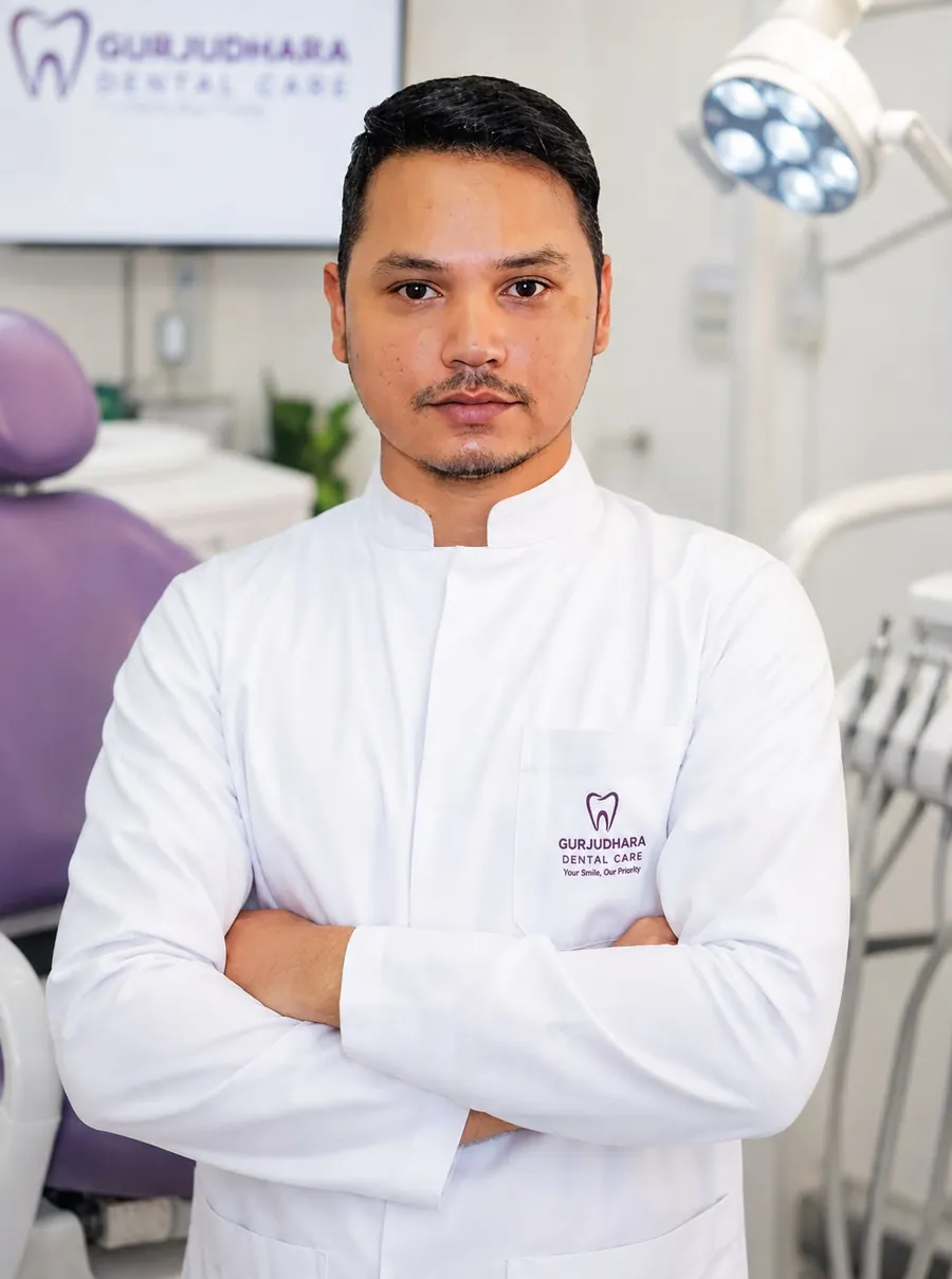 Dr. Binaya Bhandari, dental surgeon and founder of Gurjudhara Dental Care, Chandragiri
